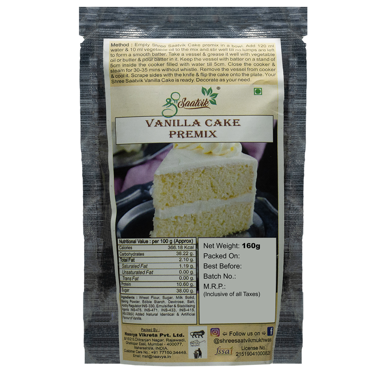 Eggless Vanilla Atta Cake Premix – Richday